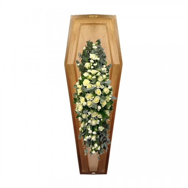 Композиция на крышку гроба из живых цветов № 42